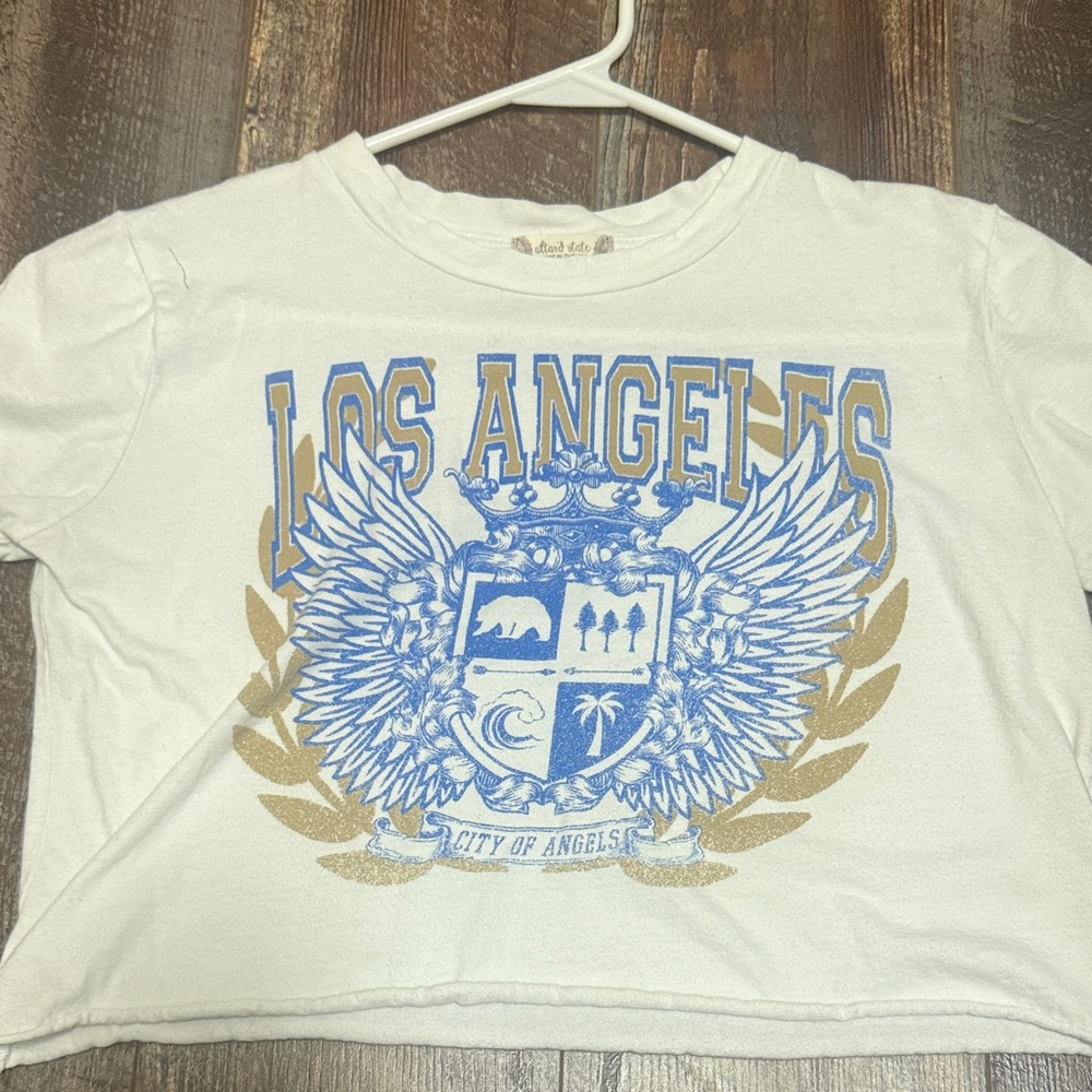 Altered State Los Angeles Graphic Tee - White with Blue & Gold Crest - Women’s